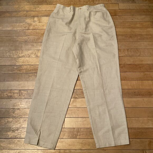 Liz Claiborne Pants - Liz Claiborne Lizsport Linen Blend Pants Women’s Size 14 Petite Beige Pleated